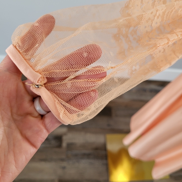 Vintage 70s Victorian Style Lace Swiss Dot High Neck Long Sleeve Coctail Dress - Picture 4 of 14